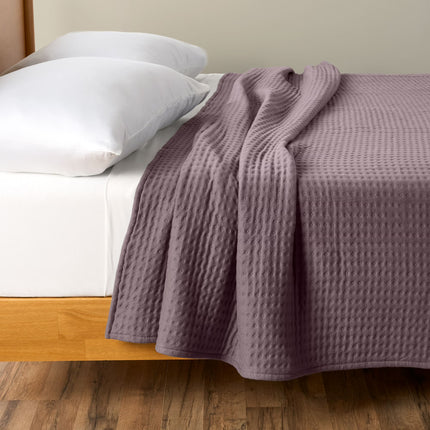 Loom & Linen Double Knit Blanket, Hazy Purple, Full Size