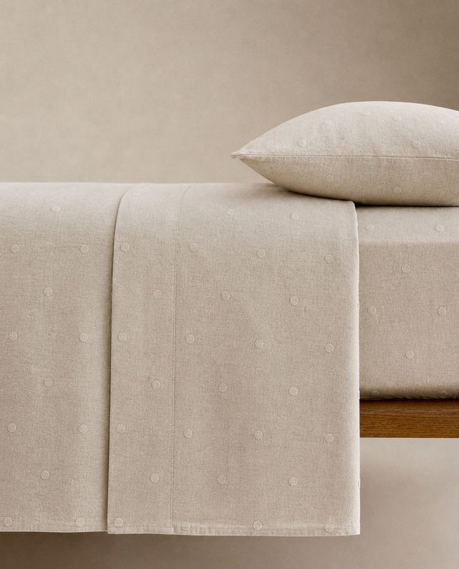 NATURAL BEIGE BED COVER SET
