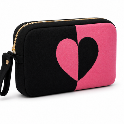 Black Pink Organic Cotton Travel Blanket and Eye Mask Set