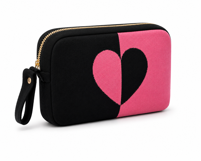 Black Pink Organic Cotton Travel Blanket and Eye Mask Set