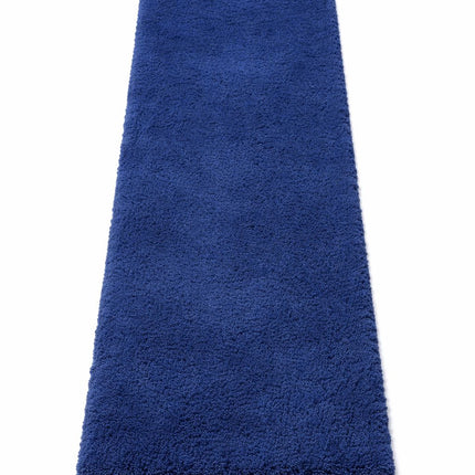 Soft Plush Runner Rug – 22x61 Inch Anti-Slip Hallway & Bathroom Carpet -  Blue