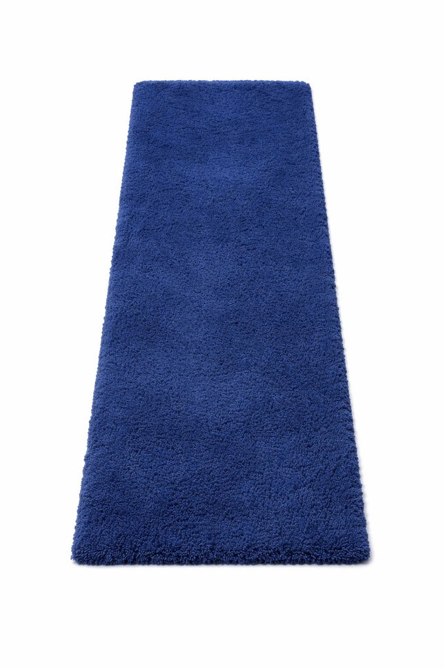 Soft Plush Runner Rug – 22x61 Inch Anti-Slip Hallway & Bathroom Carpet -  Blue