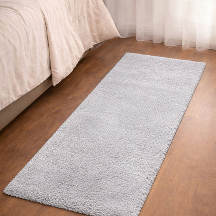 Soft Plush Runner Rug – 22x61 Inch Anti-Slip Hallway & Bathroom Carpet -  Grey