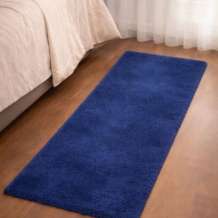 Soft Plush Runner Rug – 22x61 Inch Anti-Slip Hallway & Bathroom Carpet -  Blue