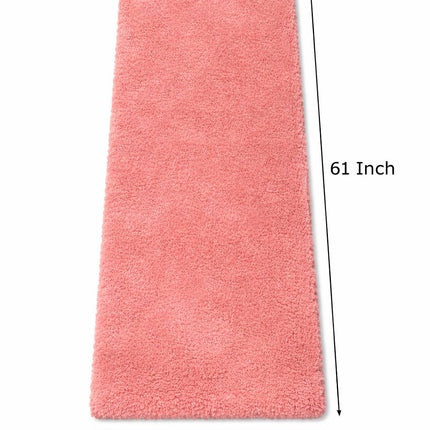 Soft Plush Runner Rug – 22x61 Inch Anti-Slip Hallway & Bathroom Carpet - Pink