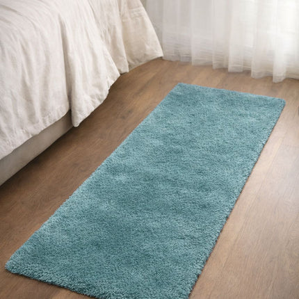Soft Plush Runner Rug – 22x61 Inch Anti-Slip Hallway & Bathroom Carpet -  Seafoam