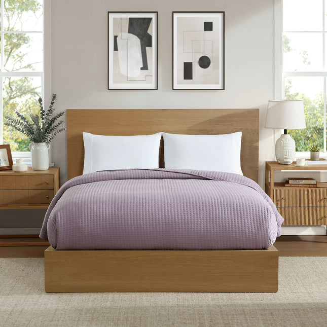 Loom & Linen Double Knit Blanket, Hazy Purple, Full Size