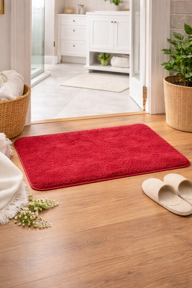Ruby Plush Bath Mat – Ultra Soft Non-Slip 16" x 24" Bathroom Rug