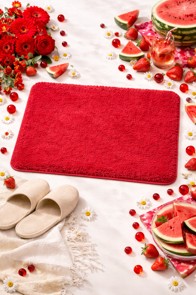 Ruby Plush Bath Mat – Ultra Soft Non-Slip 16" x 24" Bathroom Rug