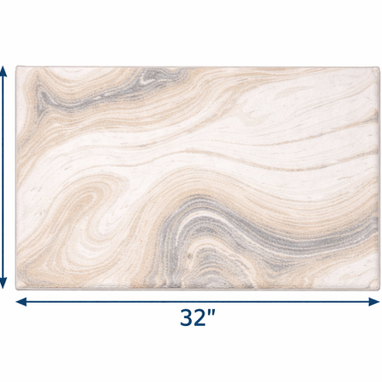 Sand Marble Plush Mat 20" x 32" – Soft Non-Slip Bathroom Rug, Absorbent Marble Pattern Bath Mat, Luxury Neutral Home Decor
