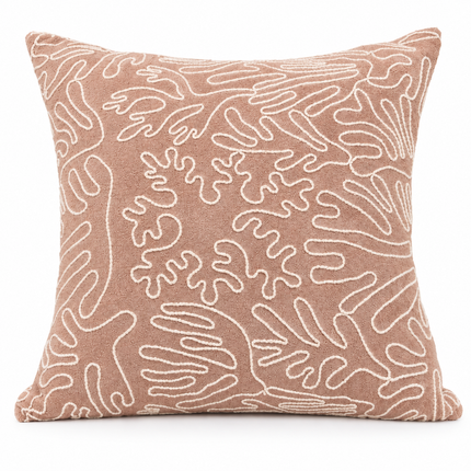 Blush coral Embroidered cushion - 16+16