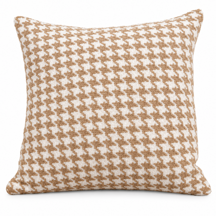 Beige Houndstooth cushion cover . 16+16