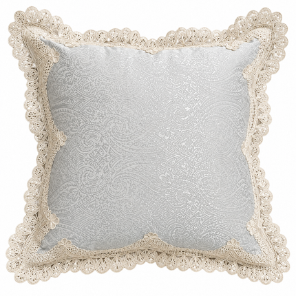 Blush Paisley lace cushion cover 16x16 .