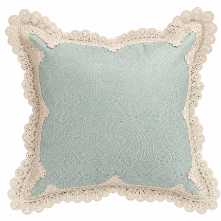 Blush Paisley lace cushion cover 16x16.