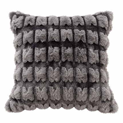 Ivory Plush Textured cushion cover 16x16 .