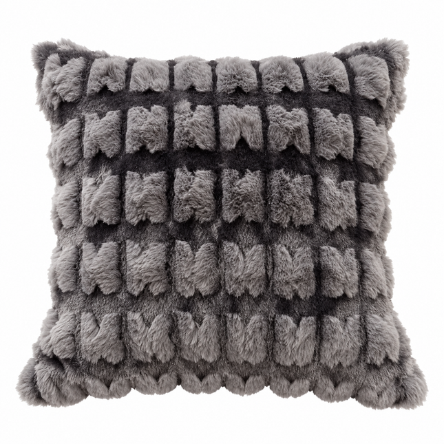 Ivory Plush Textured cushion cover 16x16 .