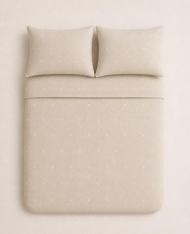 NATURAL BEIGE BED COVER SET