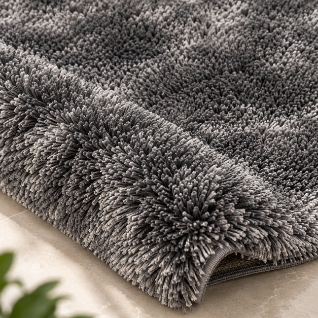 Loom & Linen Plush Shaggy Chenille Doormat – Soft Absorbent Floor Mat for Entrance, Bedroom & Bathroom