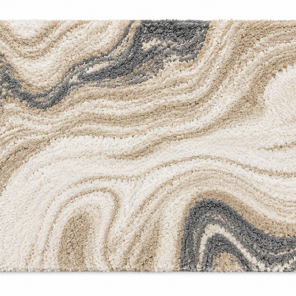 Loom & Linen Marble Chenille Doormat – Soft Absorbent Floor Mat for Entrance, Bedroom & Bathroom - Beige