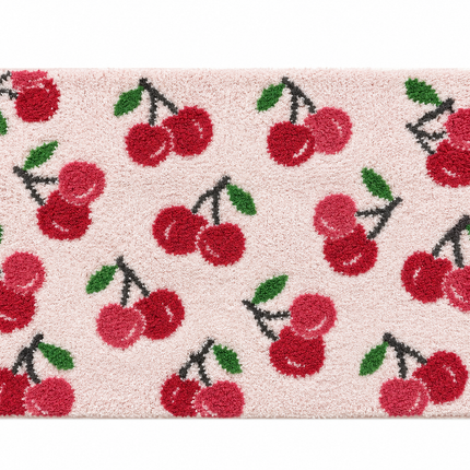 Loom & Linen Cherry Chenille Doormat 20x32”– Soft Absorbent Floor Mat for Entrance, Bedroom & Bathroom
