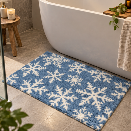 Loom & Linen Snowy Chenille Doormat 20x32”– Soft Absorbent Floor Mat for Entrance, Bedroom & Bathroom