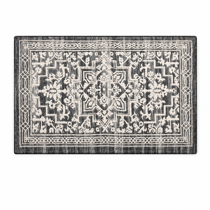 Vintage Cream Bathroom Rug – Foam Plush Cotton Absorbent Bath Mat - 20”x32”