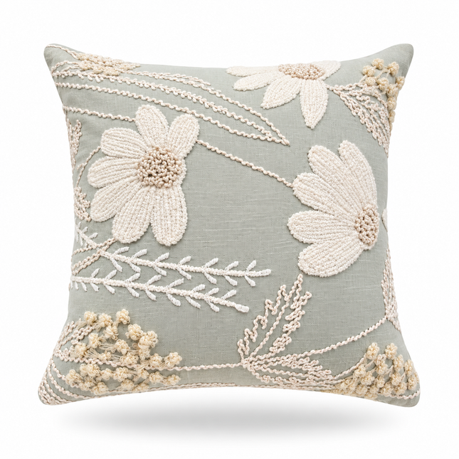 Sage Blossom Cushion Cover 16x16