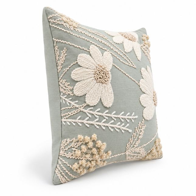 Sage Blossom Cushion Cover 16x16