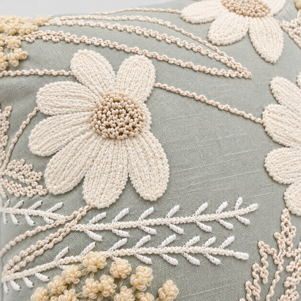 Sage Blossom Cushion Cover 16x16