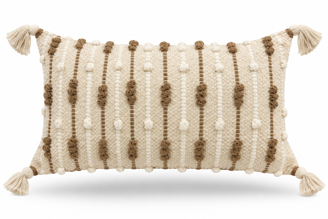 Boho Bliss Tassel Cushion Cover 12x18 inch