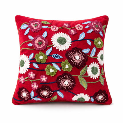 BOHO Cushion Cover - 16x16 - Set of 2 - Red Velvet
