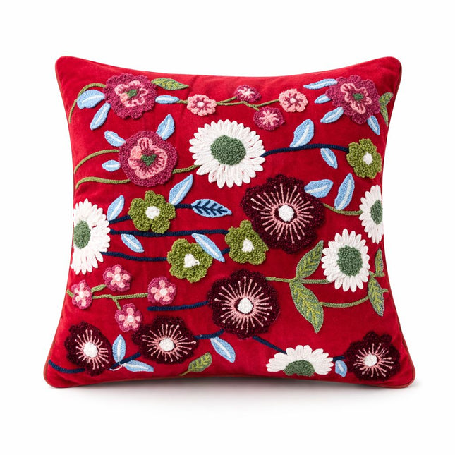 BOHO Cushion Cover - 16x16 - Set of 2 - Red Velvet