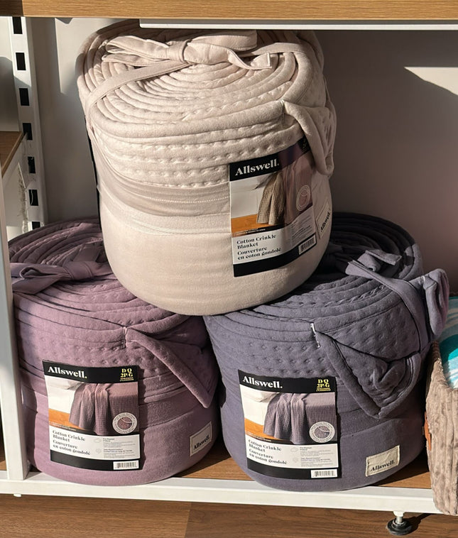 Loom & Linen Double Knit Blanket, Hazy Purple, Full Size
