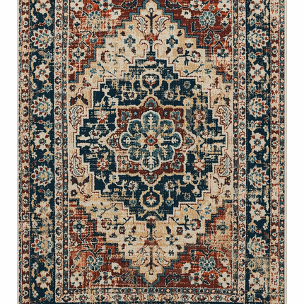 Jaipur |  Vintage Persian Style Medallion Area Rug – Neutral Traditional Carpet - 7x5ft