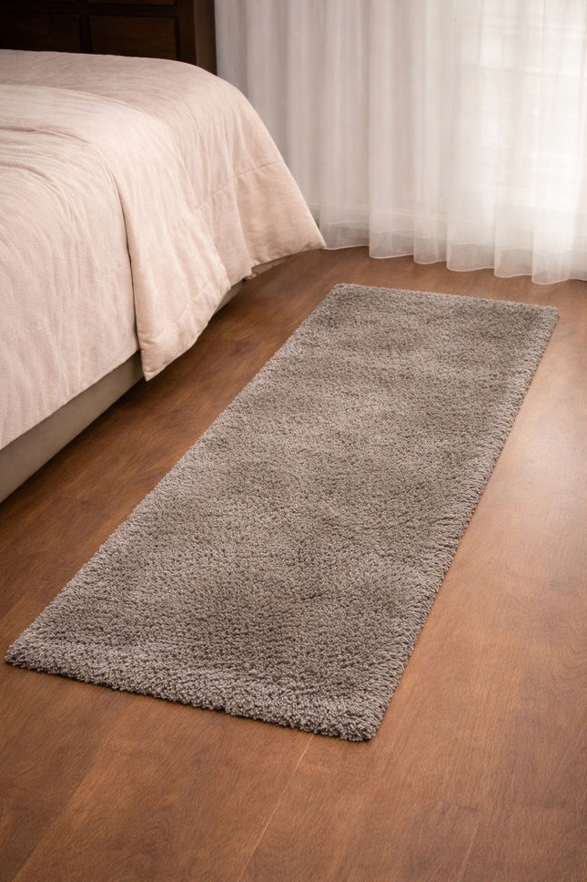 Soft Plush Runner Rug – 22x61 Inch Anti-Slip Hallway & Bathroom Carpet -  Brown