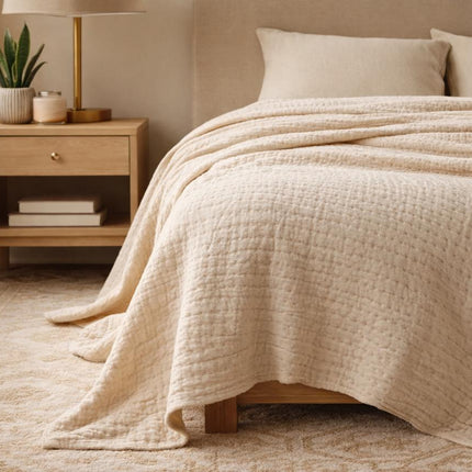 Cotton Crinkle Blanket - 100% Cotton Blanket for A/C and Summers