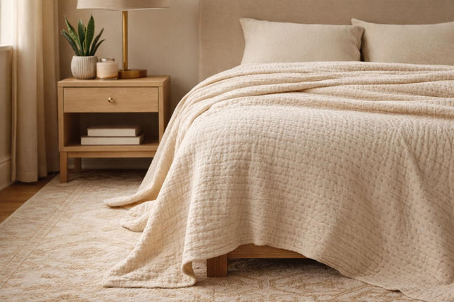Cotton Crinkle Blanket - 100% Cotton Blanket for A/C and Summers
