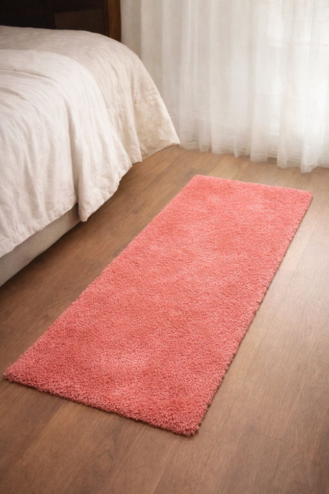 Soft Plush Runner Rug – 22x61 Inch Anti-Slip Hallway & Bathroom Carpet - Pink