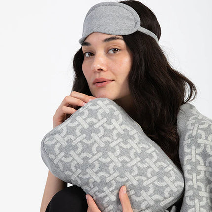 Chained Organic Cotton Travel Blanket and Eye Mask Set
